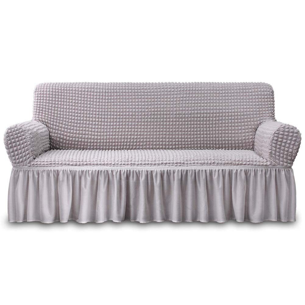 NICEEC Sofa Covers Beige Couch Cover Stretch Sofa Slipcovers with Skirt