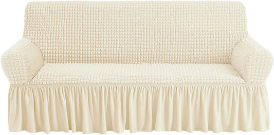 NICEEC Sofa Covers Beige Couch Cover Stretch Sofa Slipcovers with Skirt