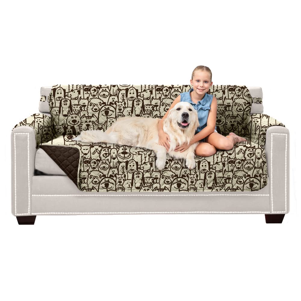 Sofa Shield® Couch Sofa Slip Cover for Dogs with Strap, Navy Sand