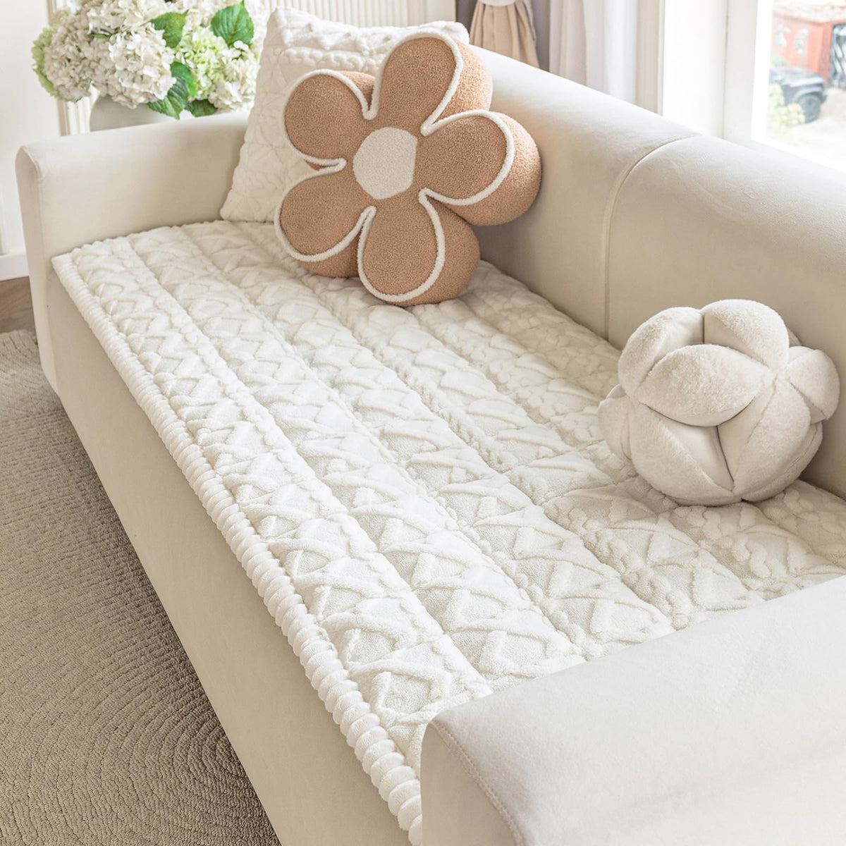 OstepDecor Couch Cover for Dogs, Washable Non Slip Sofa Cover for Pets