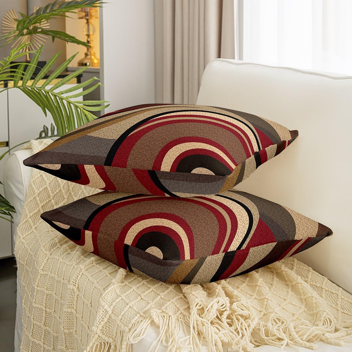 Feelyou Throw Geometric Square Pillow Covers 18x18 Inches