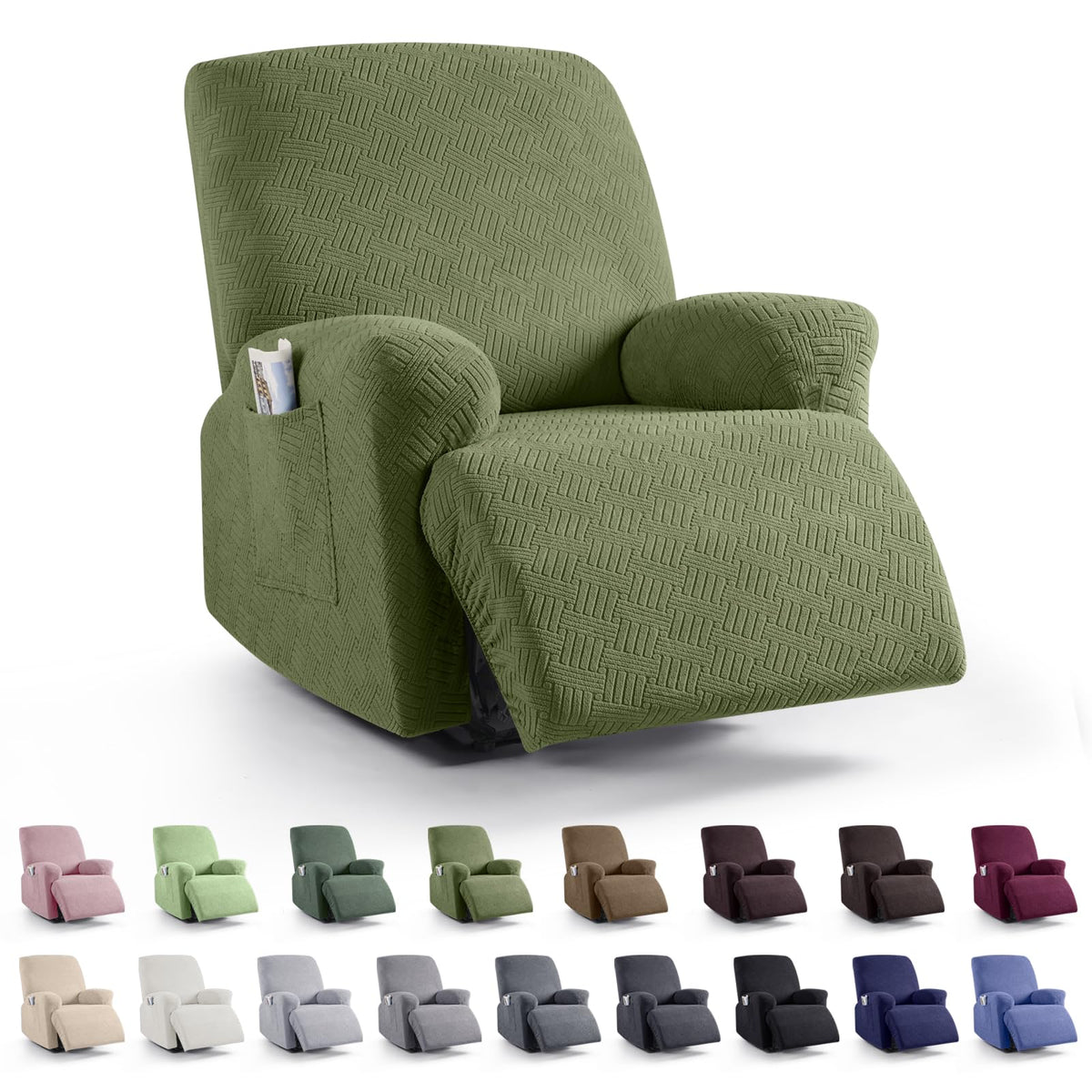 KinCam Recliner Sofa Covers, Stretch Reclining Cover, Dark Gray