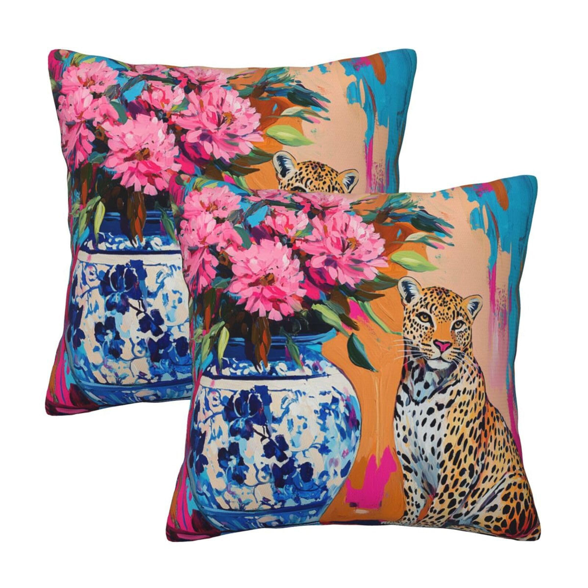 Landscape Throw Pillow Covers 18x18 Inch Set of 2 Western Decorative Cushion Cases for Couch Living Room Bedroom