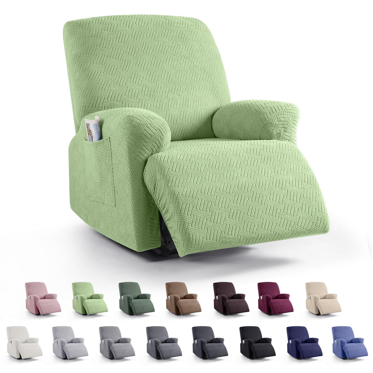 KinCam Recliner Sofa Covers, Stretch Reclining Cover, Dark Gray