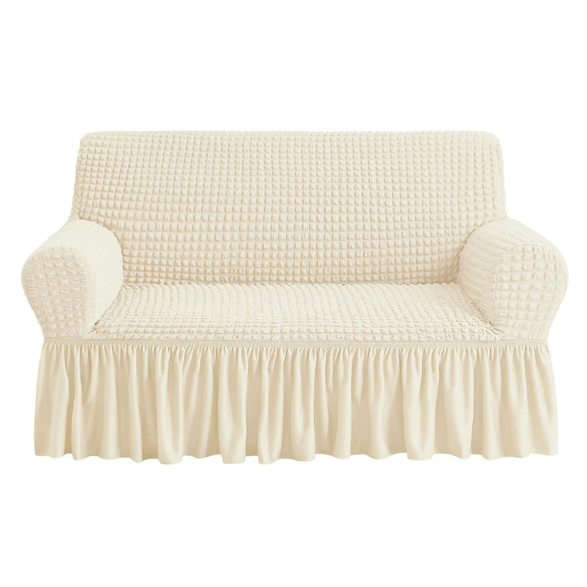 NICEEC Sofa Covers Beige Couch Cover Stretch Sofa Slipcovers with Skirt