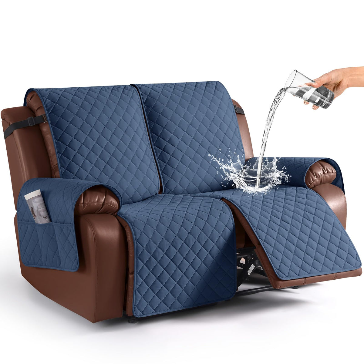 KinCam Waterproof Recliner Sofa Covers Washable, 3 Seater, Chocolate