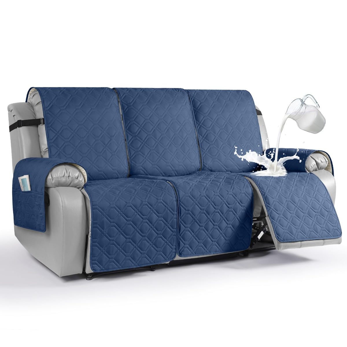 VANSOFY Waterproof Recliner Couch Covers Washable, Dark Gray,3 Seater