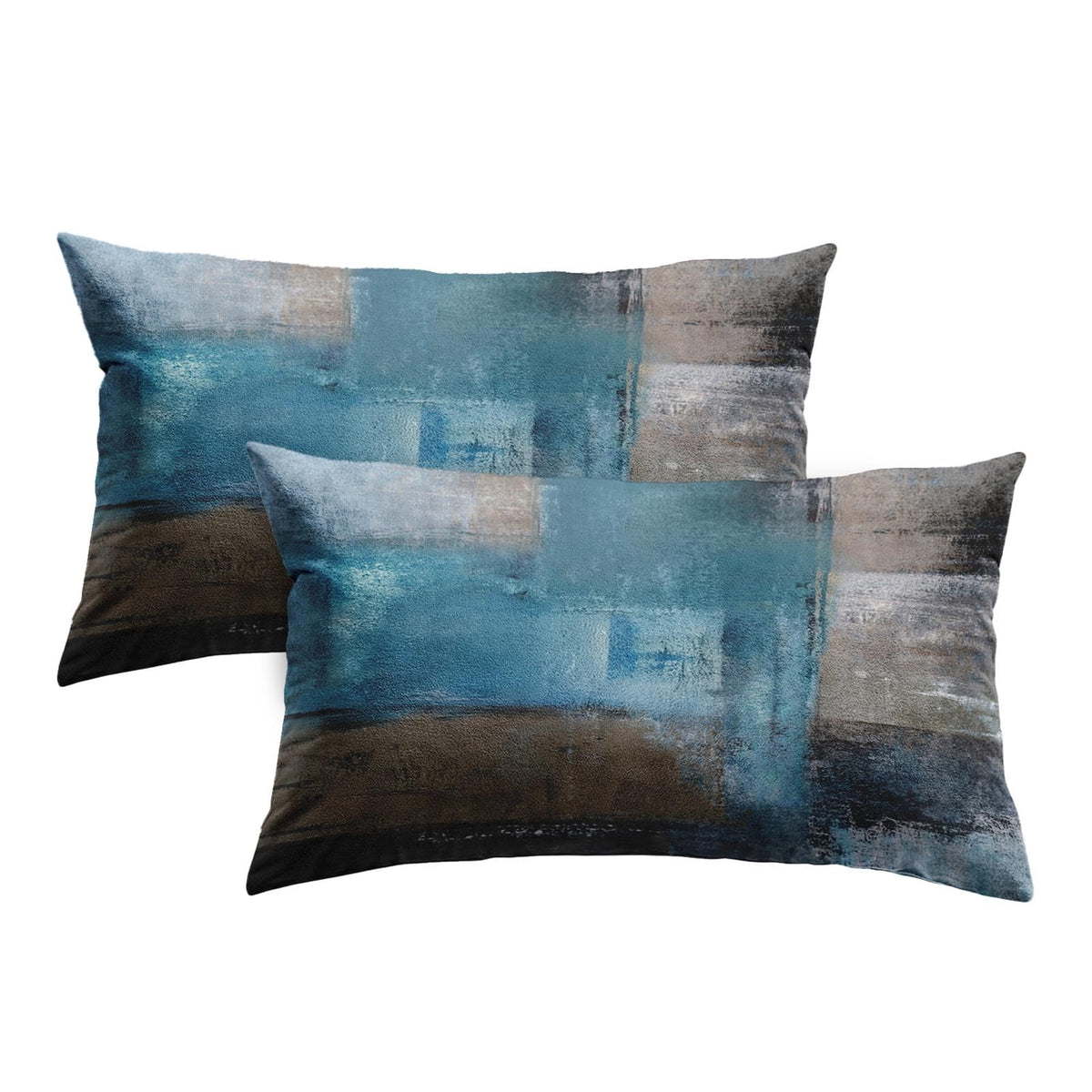 Britimes Throw Pillow Covers Set of 2, 18 x 18 Inch, Grey Brown Beige