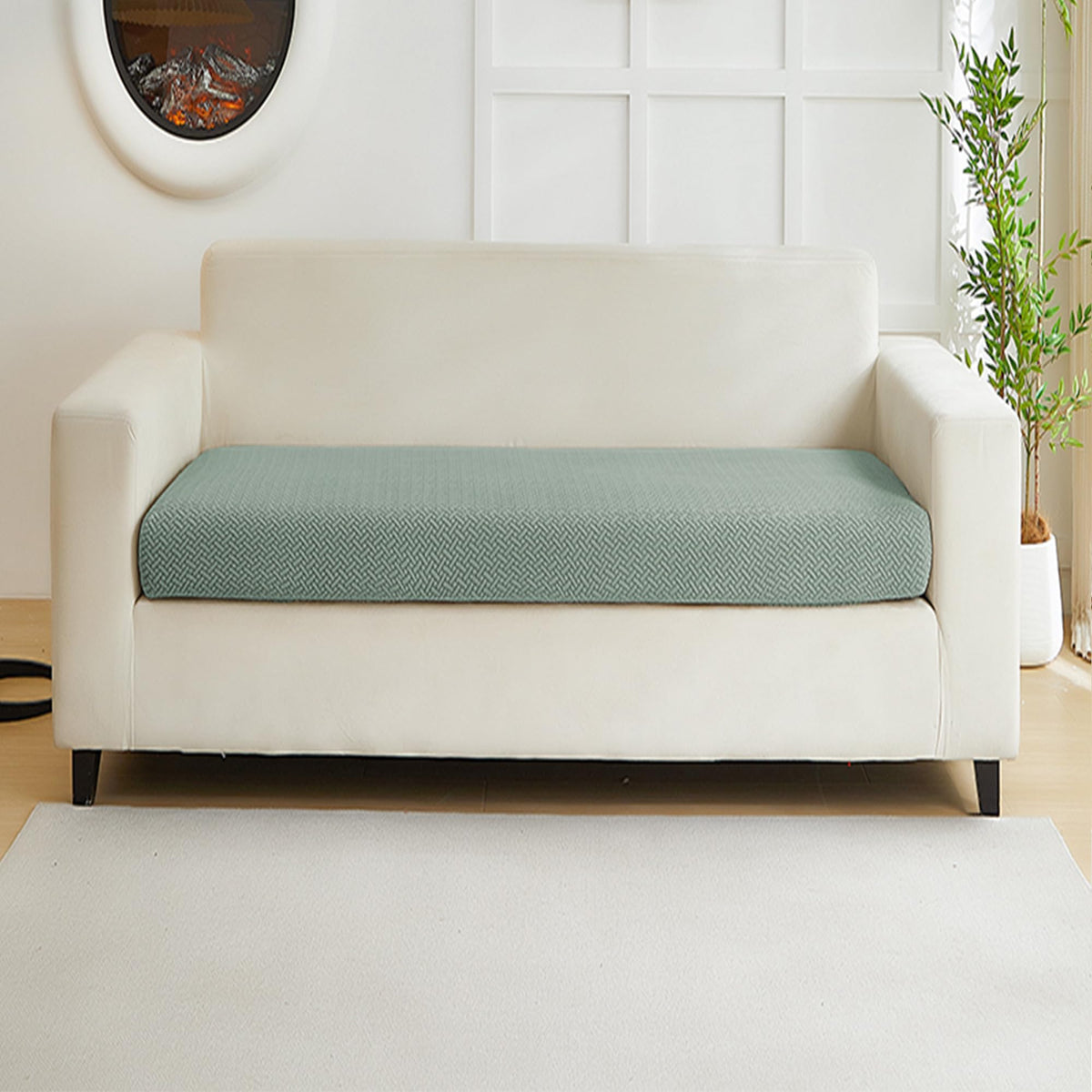 Yoovat Couch Cushion Covers for Sofa Couch Covers Wear-Resistant Universal Sofa Cover Washable Stretch for Sectional Slipcovers (Texture-Light Gray,Large Single Seat Cover)