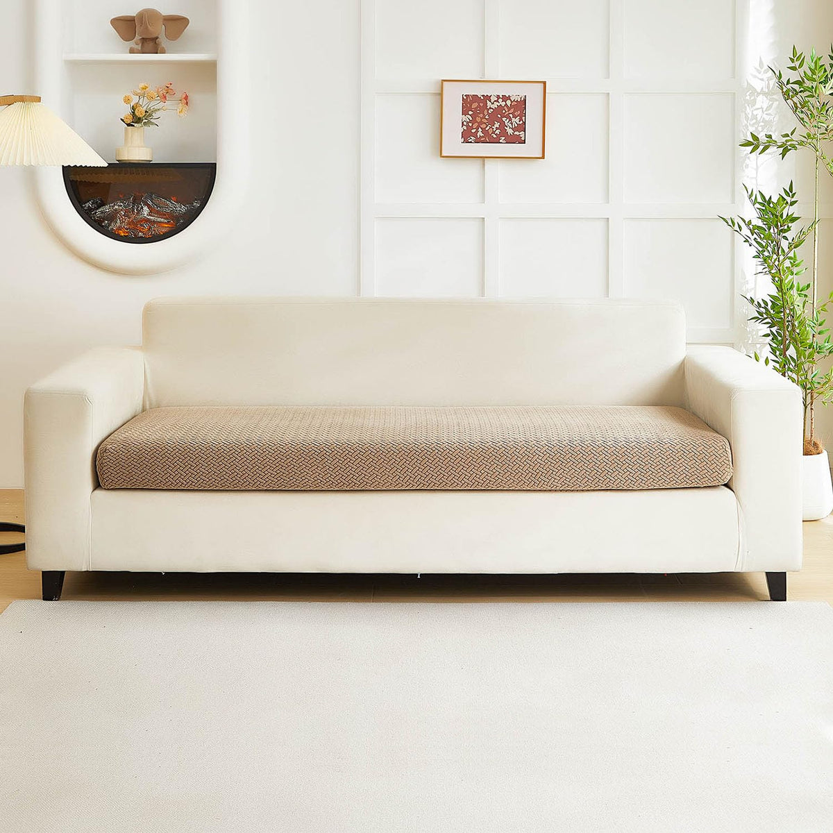 Sofa Covers Couch Covers for Sofa Pet Friendly Couch Cushion Covers Universal Sofa Covers Washable Stretch Slipcovers for Sectional Sofa (Texture Light Gray,Large Single Seat Cover)