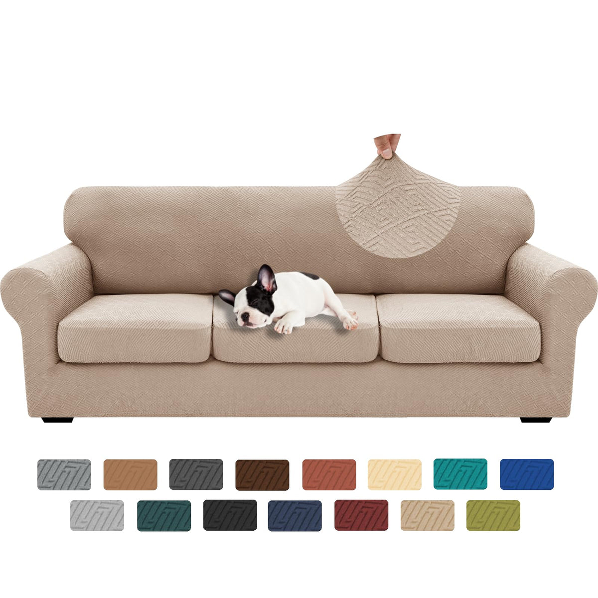 XINEAGE 4-Piece Stretch Sofa Cover, Washable Couch Covers for Dog