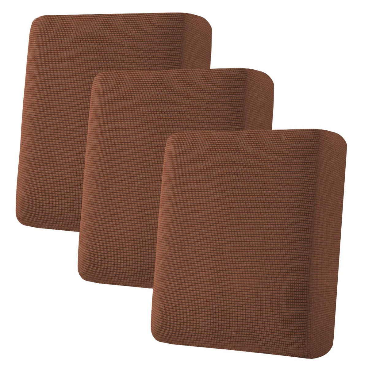 H.VERSAILTEX Super Stretch Individual Seat Cushion/Couch Slipcover Sets Thick Jacquard Textured Twill Fabric (3 Piece Sofa Covers, Sand)