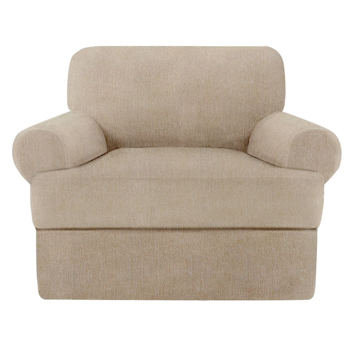 4 Piece T Cushion Sofa Slipcovers Stretch Couch Cover Furniture Covers with 3 Individual T Cushion Covers, Machine Washable for Living Room (Green, 3 Cushions)