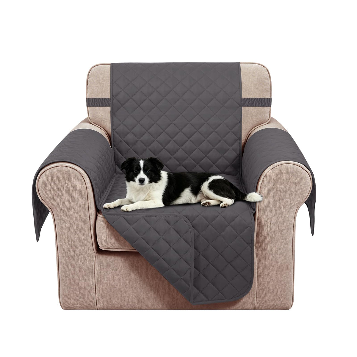 Reversible Sofa Cover for 3 Cushion, Chocolate/Beige