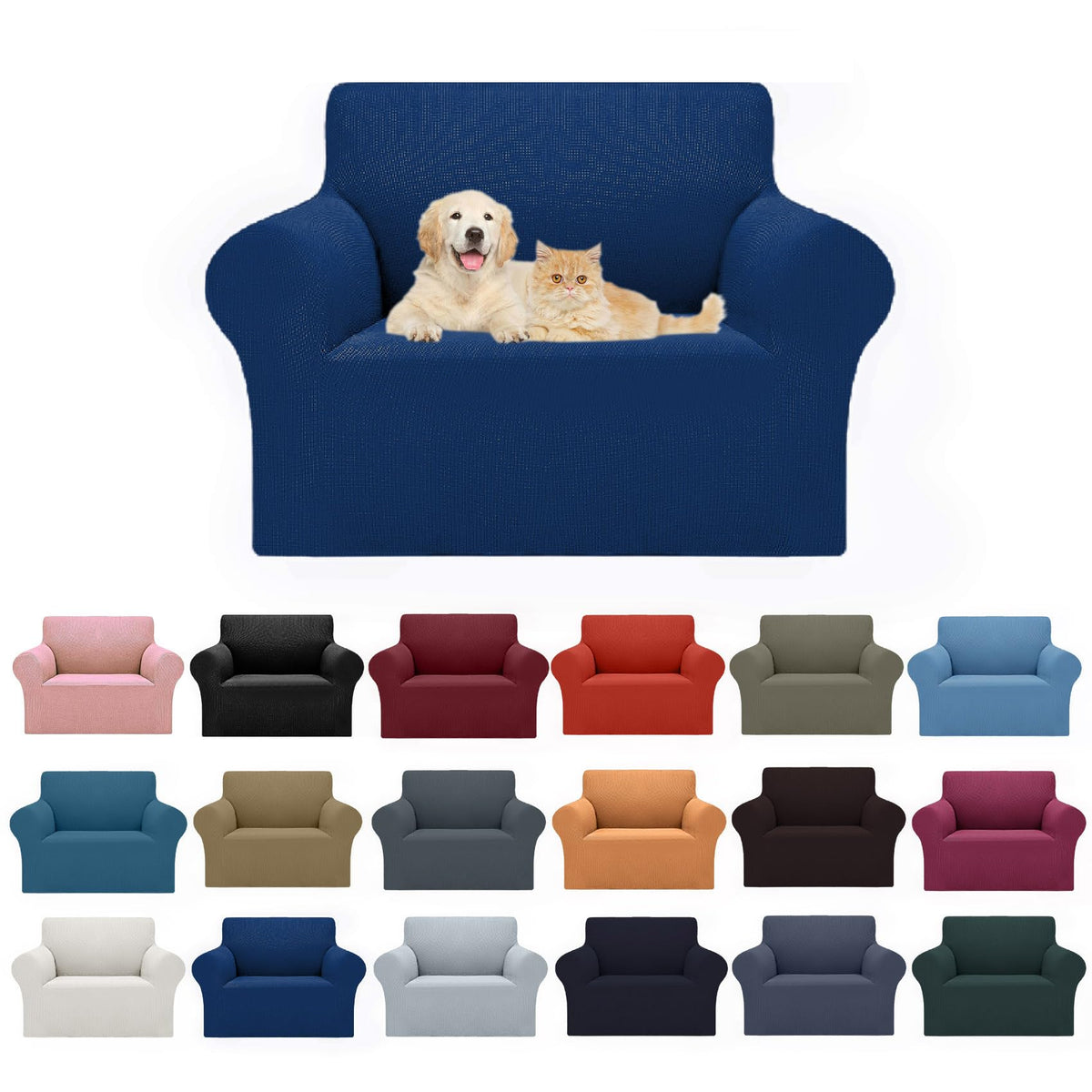 Cupuamon 2026 New Stretch Sofa Slipcovers Couch Cover for 3 Cushion Furniture Protector Sofa Covers with Elastic Bottom Jacquard Fabric Small Checks for Pets, Kids -Sofa, Black