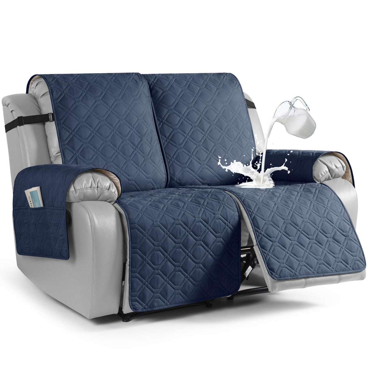 VANSOFY Waterproof Recliner Couch Covers Washable, Dark Gray,3 Seater