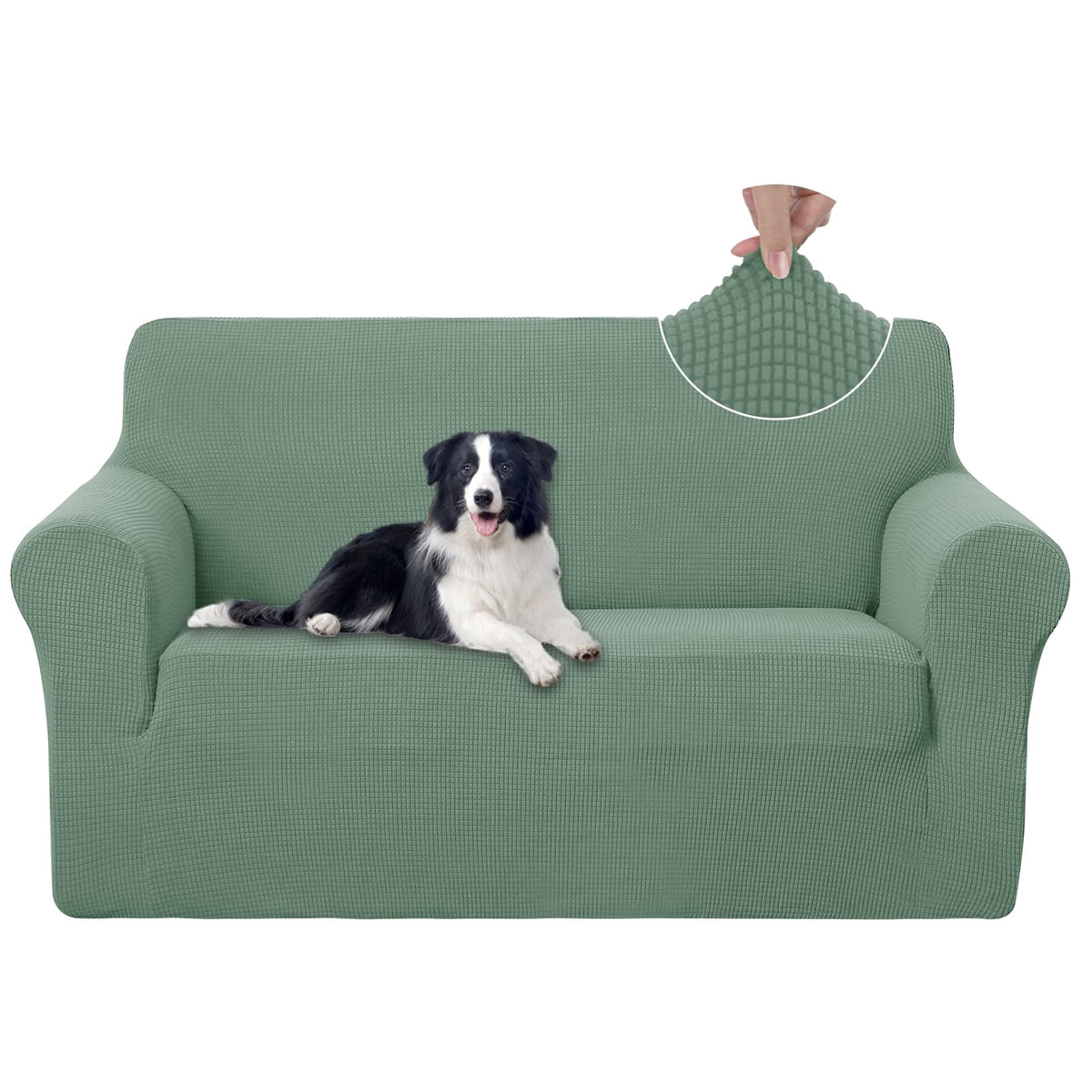 U-NICE HOME Stretch Couch Cover Slipcover for 3 Cushion Sofa, Chocolate