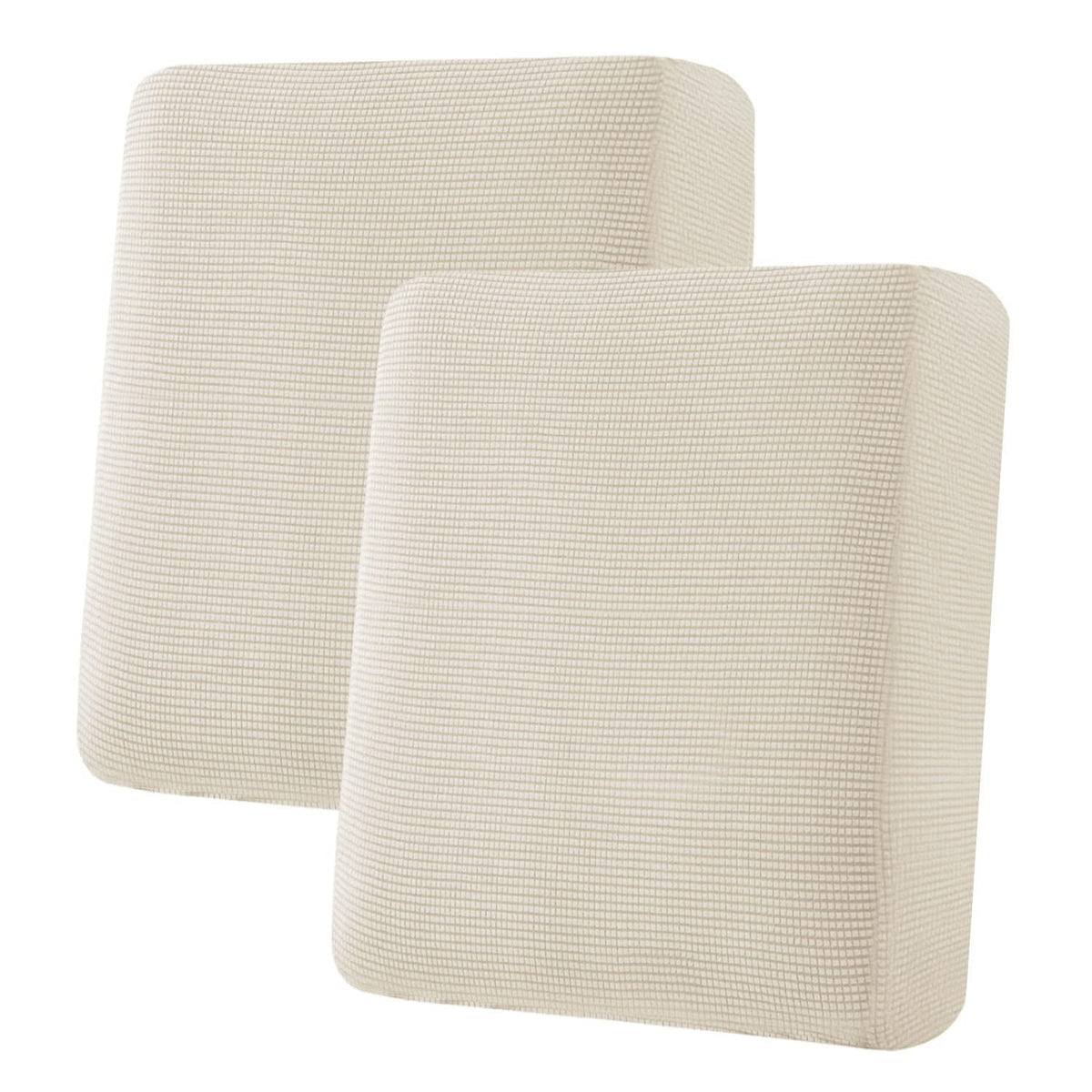 H.VERSAILTEX Super Stretch Individual Seat Cushion/Couch Slipcover Sets Thick Jacquard Textured Twill Fabric (3 Piece Sofa Covers, Sand)