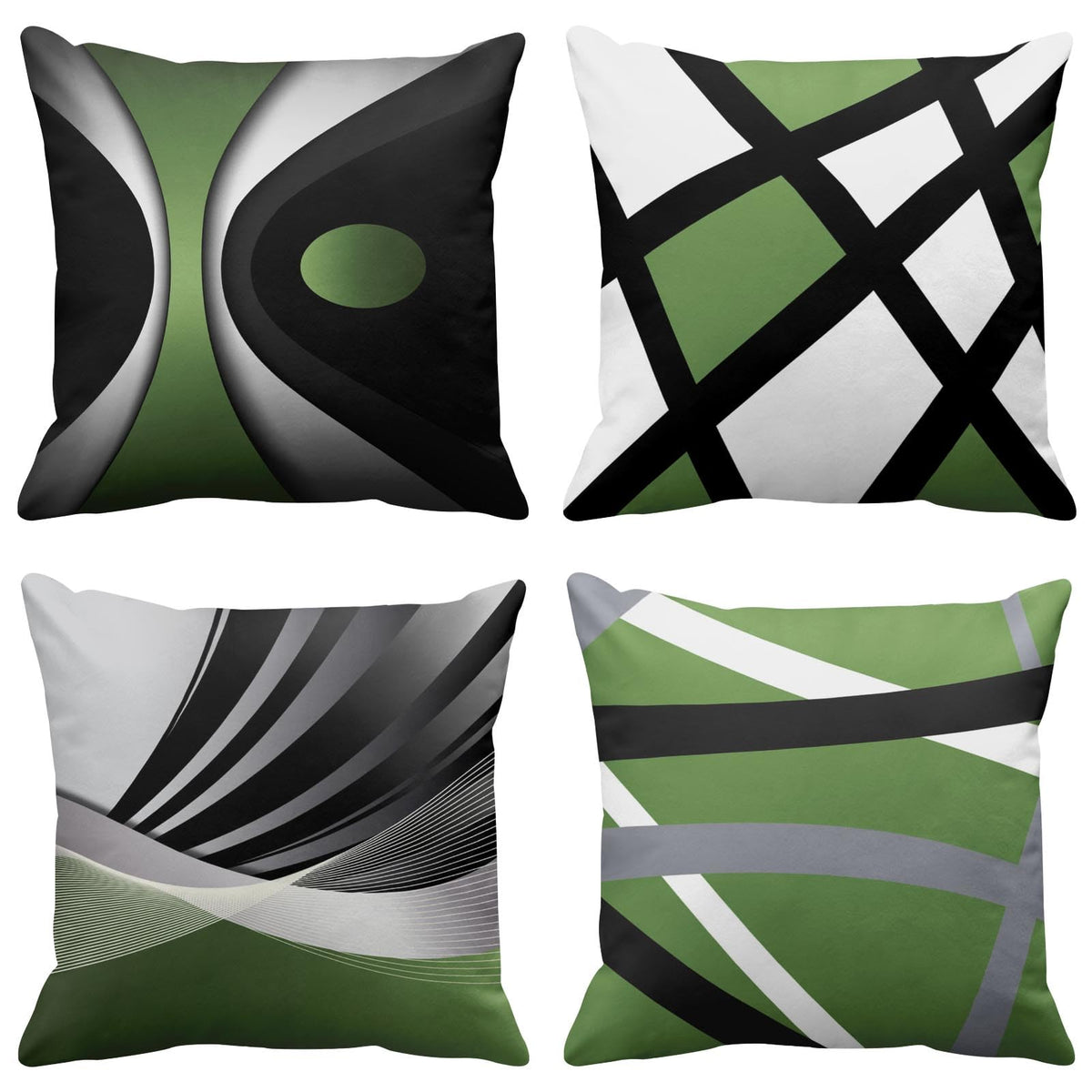 Emvency Throw Pillow Covers Set of 4, 18 x 18 Inch, Bold Stripes