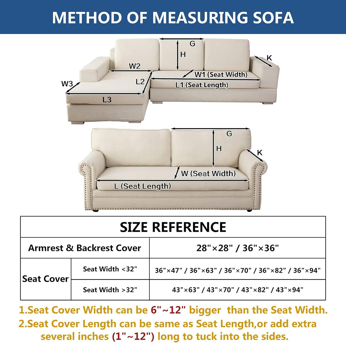 Eismodra Armrest Covers,Couch Cover,Sofa Cover,Backrest Covers,Anti-Slip Armchair Slipcovers for Dogs Cats Pet Loveseat Recliner Leather L Shaped,White 28 x 28 Inches (Only 1 Piece)