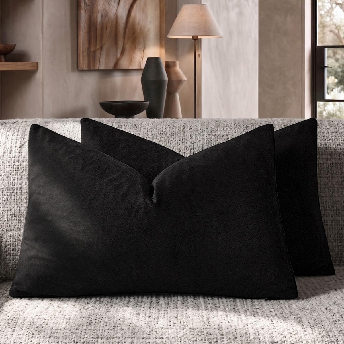 GIGIZAZA Gold Velvet Pillow Covers 18x18 Decorative Pillows Pack of 2