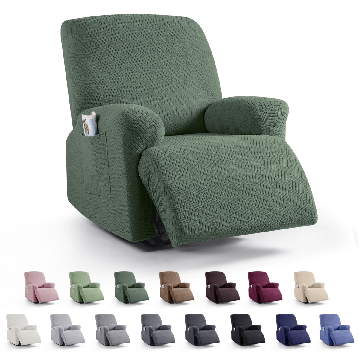 KinCam Recliner Sofa Covers, Stretch Reclining Cover, Dark Gray