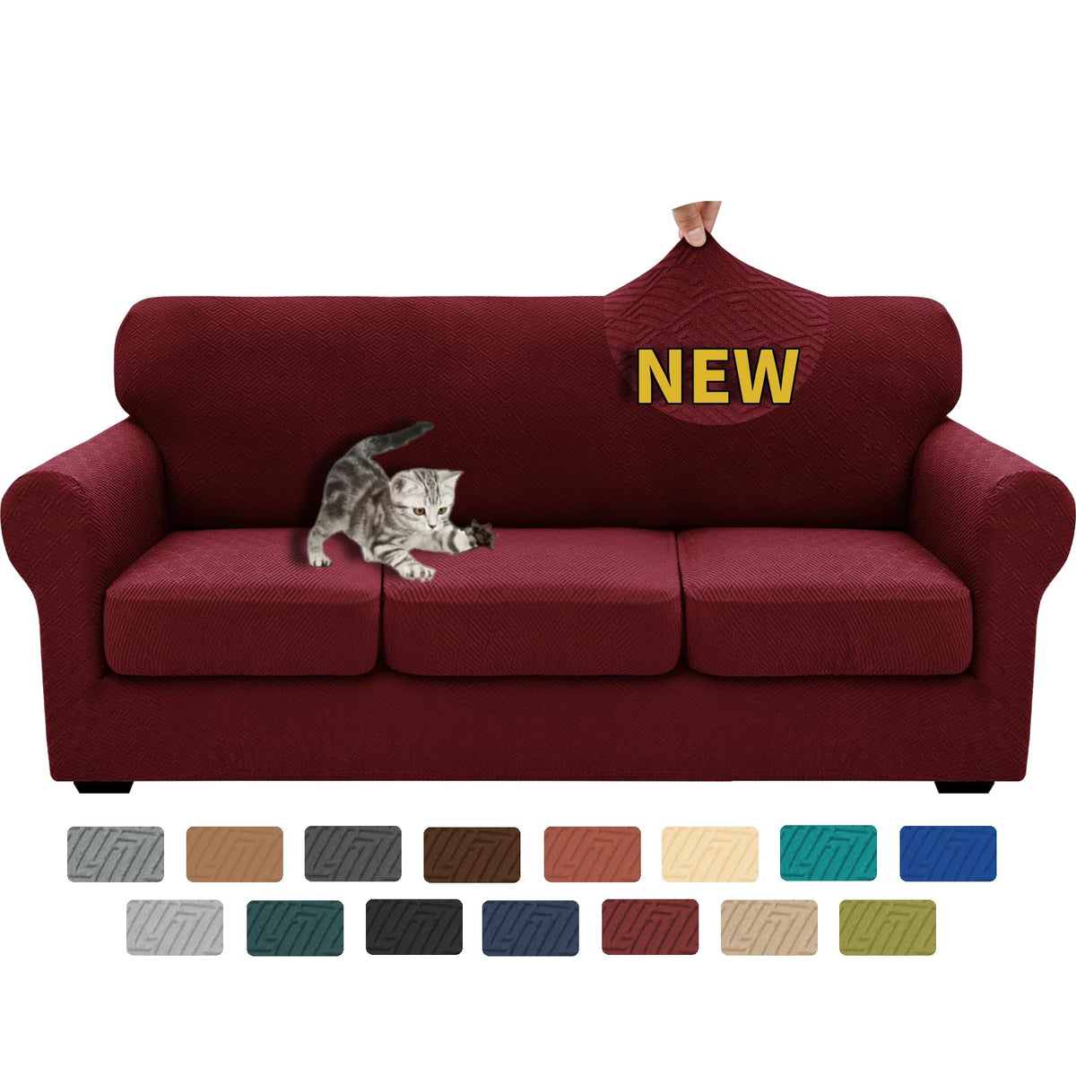XINEAGE 4-Piece Stretch Sofa Cover, Washable Couch Covers for Dog