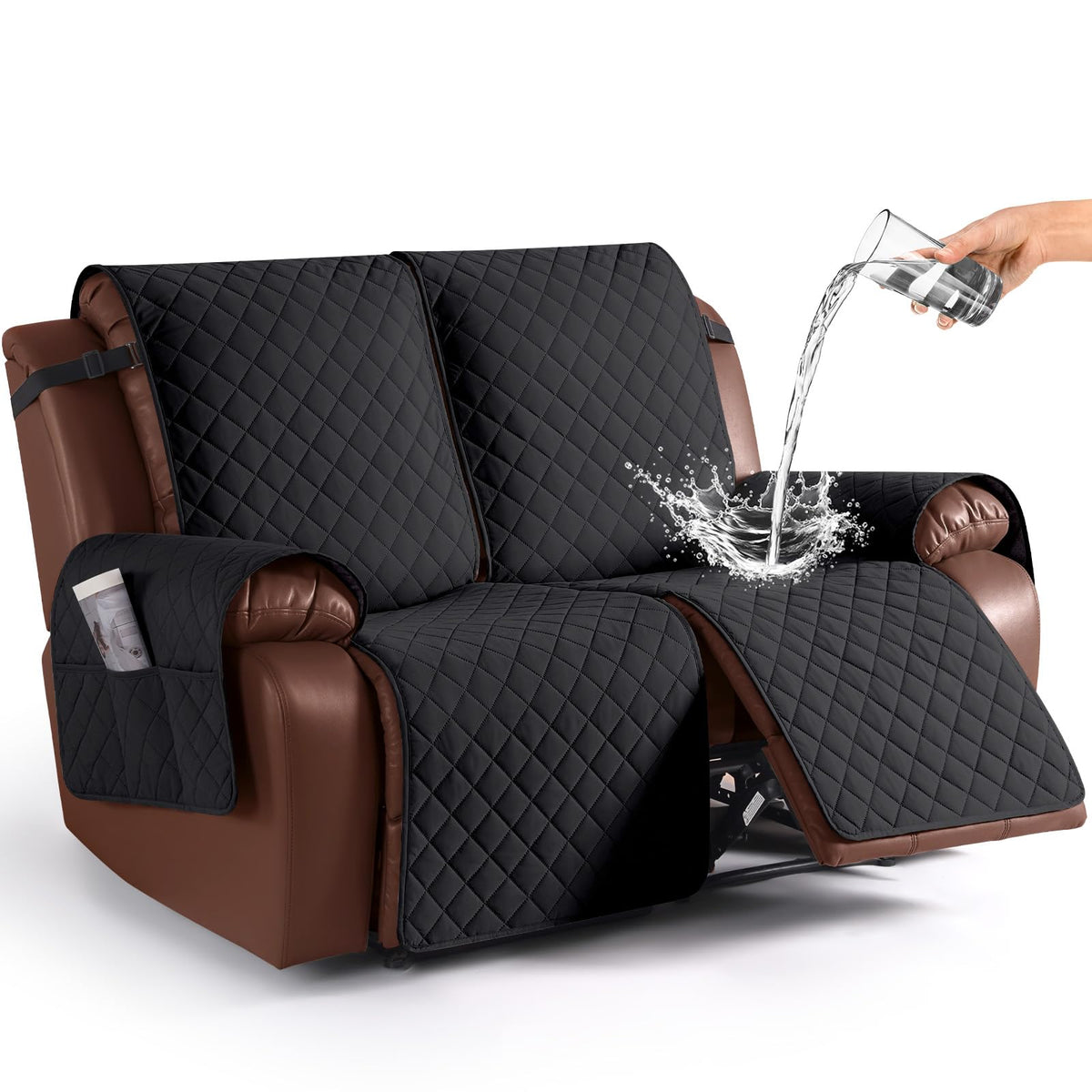 KinCam Waterproof Recliner Sofa Covers Washable, 3 Seater, Chocolate