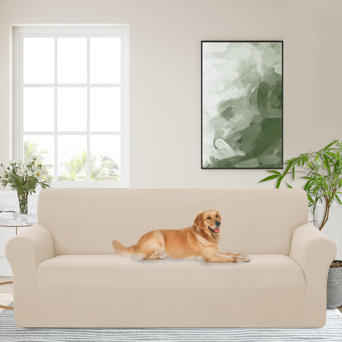 Stretch Couch Covers for Sofa Washable, Large, Chocolate