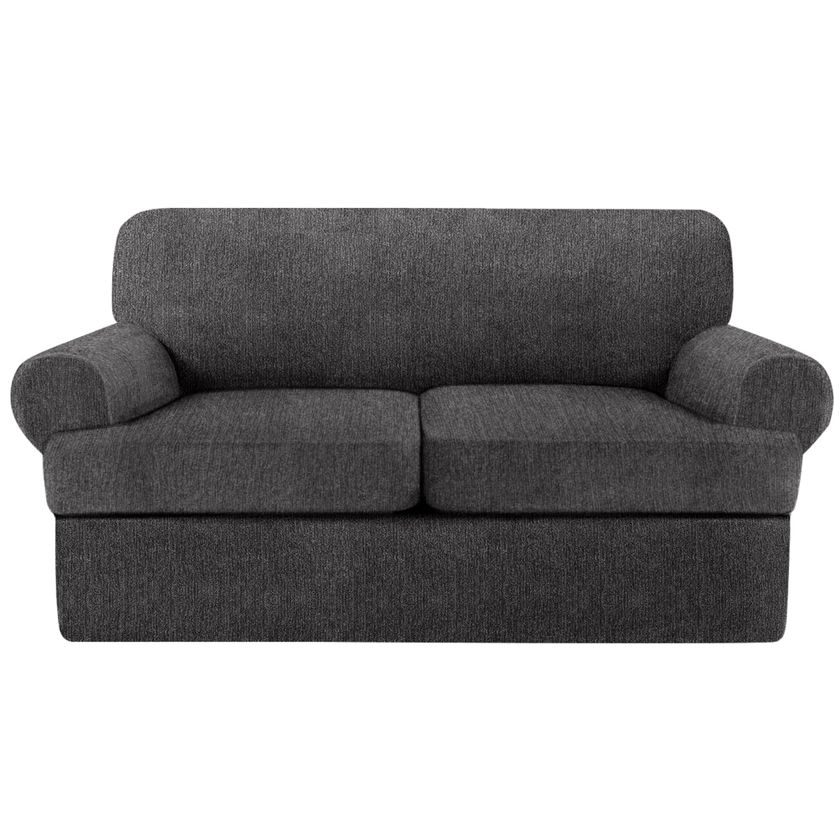 4 Piece T Cushion Sofa Slipcovers Stretch Couch Cover Furniture Covers with 3 Individual T Cushion Covers, Machine Washable for Living Room (Green, 3 Cushions)