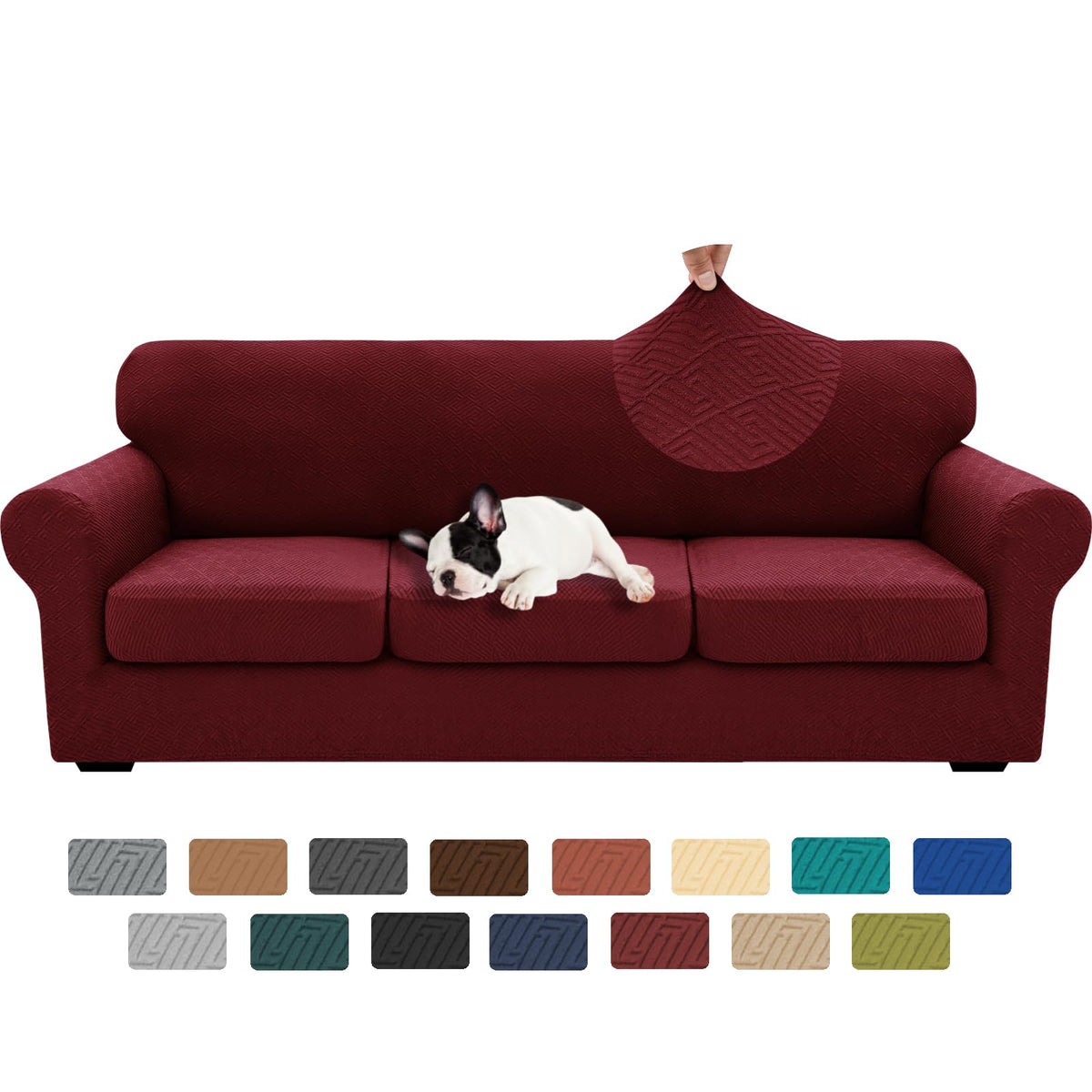 XINEAGE 4-Piece Stretch Sofa Cover, Washable Couch Covers for Dog