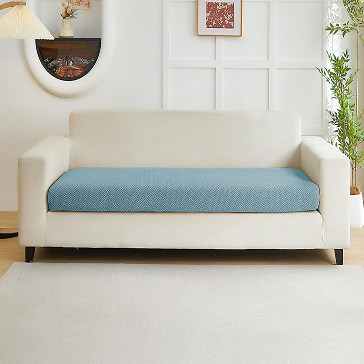 Sofa Covers Couch Covers for Sofa Pet Friendly Couch Cushion Covers Universal Sofa Covers Washable Stretch Slipcovers for Sectional Sofa (Texture Light Gray,Large Single Seat Cover)