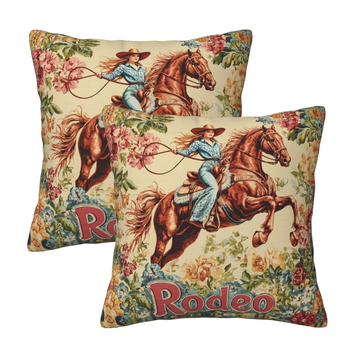 Landscape Throw Pillow Covers 18x18 Inch Set of 2 Western Decorative Cushion Cases for Couch Living Room Bedroom