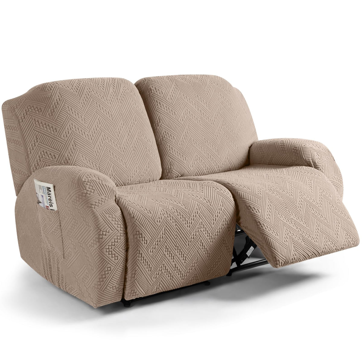 Ruaozz Recliner Couch Covers, Soft Stretch Sofa Slipcover, Chocolate