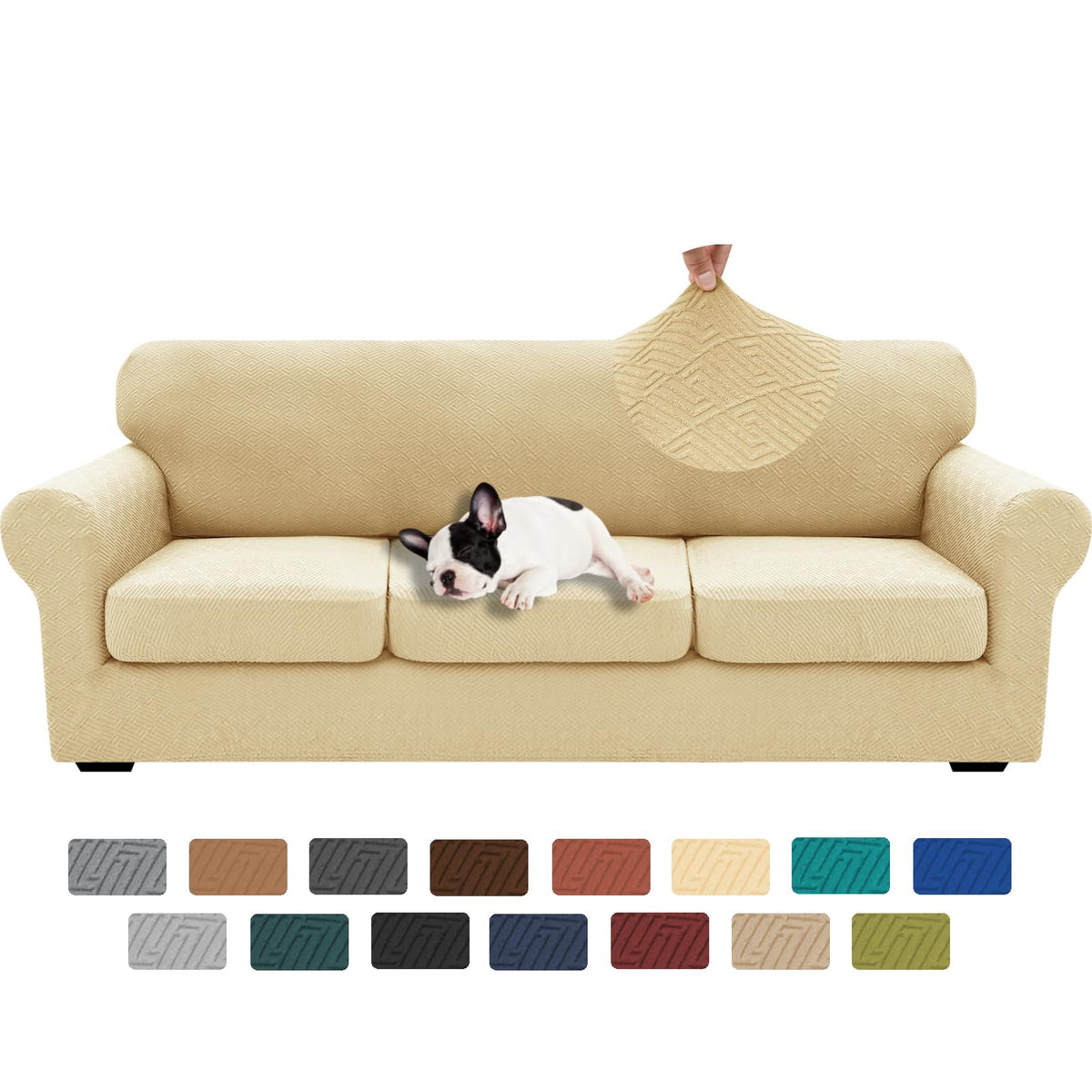XINEAGE 4-Piece Stretch Sofa Cover, Washable Couch Covers for Dog