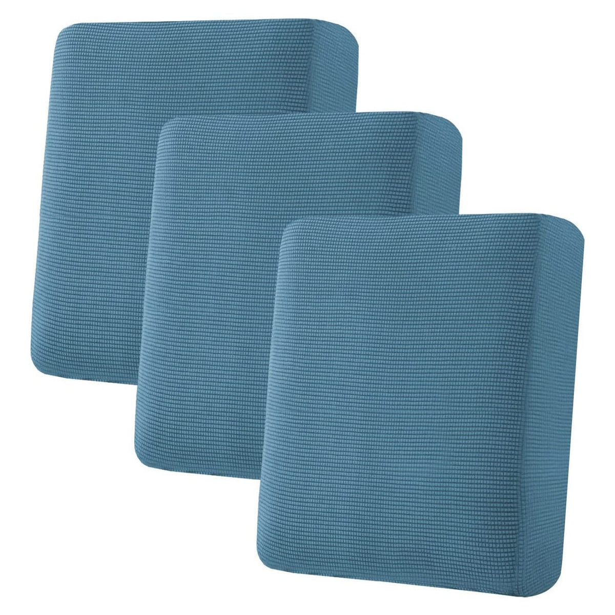 H.VERSAILTEX Super Stretch Individual Seat Cushion/Couch Slipcover Sets Thick Jacquard Textured Twill Fabric (3 Piece Sofa Covers, Sand)
