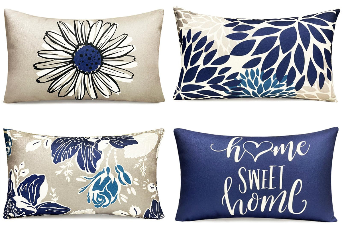 Decorative Boho Farmhouse Throw Pillow Covers 18x18 inch Set of 4