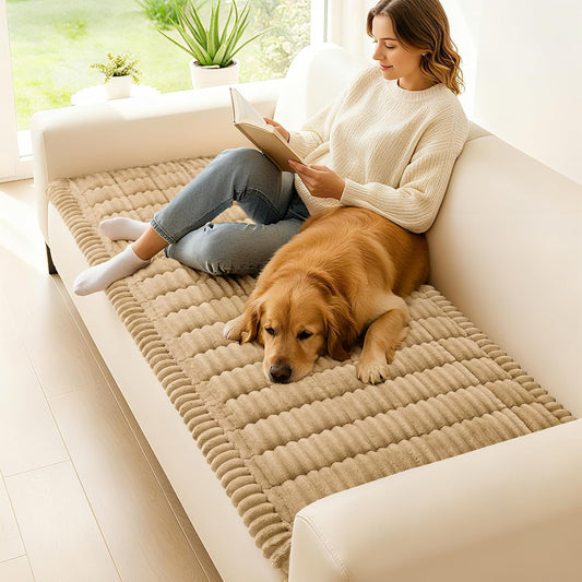 hyha Couch Cover for Dogs, Washable Non Slip Plush Flannel Sofa Protector