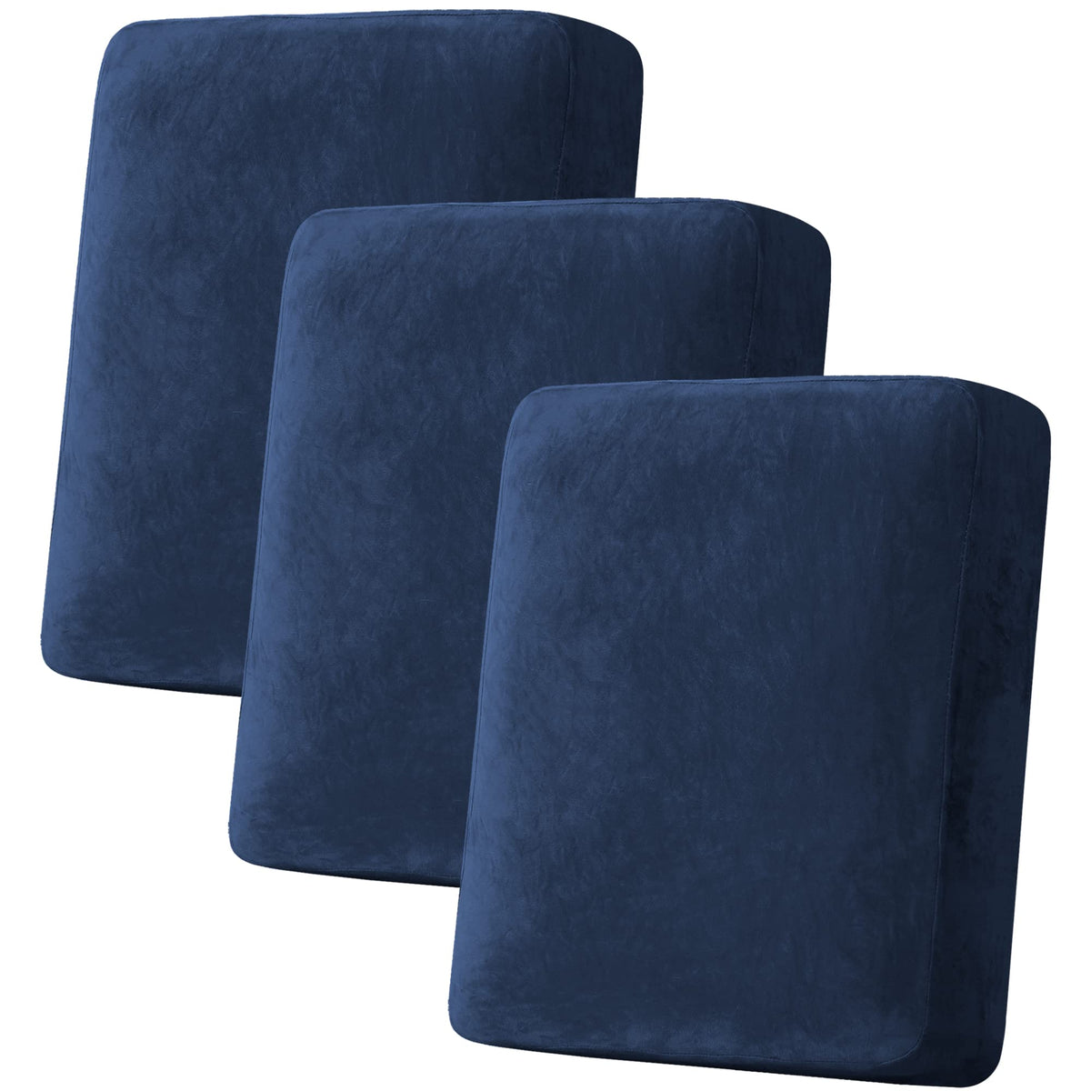 H.VERSAILTEX Velvet Stretch Couch Cushion Cover Plush Cushion Slipcover for Chair Loveseat Sofa Cushion Furniture Protector Seat Cushion Sofa Cover (3 Piece Sofa Cushion Covers, Ivory)