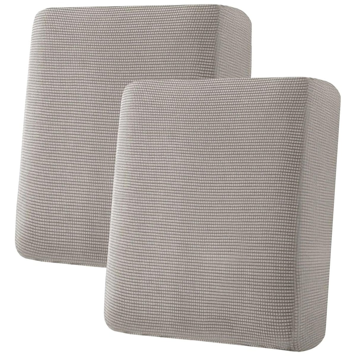 H.VERSAILTEX Super Stretch Individual Seat Cushion/Couch Slipcover Sets Thick Jacquard Textured Twill Fabric (3 Piece Sofa Covers, Sand)