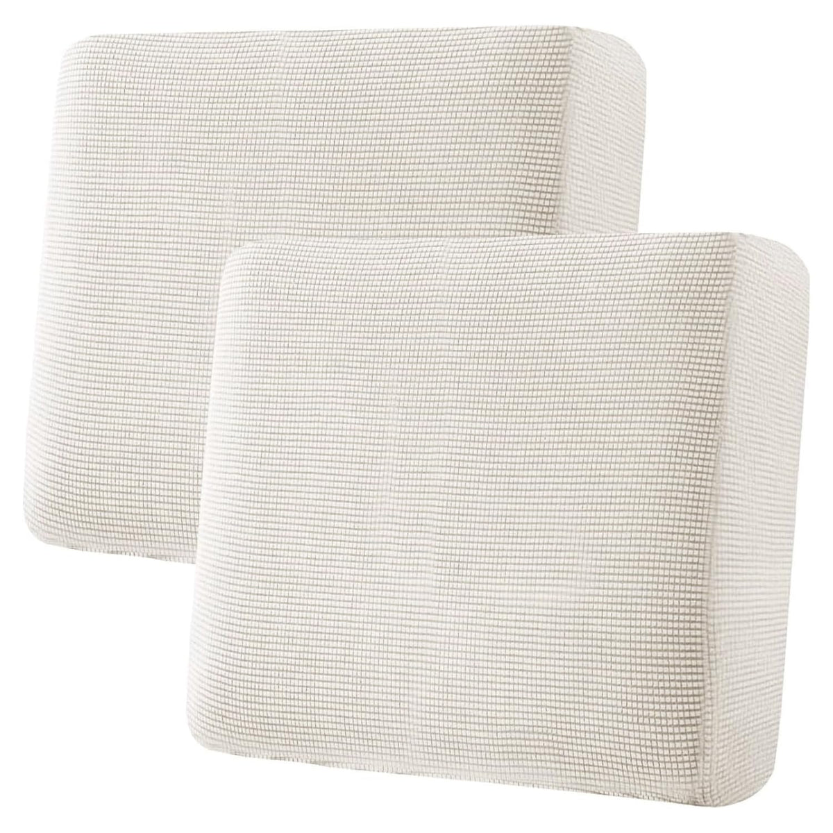 H.VERSAILTEX Super Stretch Individual Seat Cushion/Couch Slipcover Sets Thick Jacquard Textured Twill Fabric (3 Piece Sofa Covers, Sand)