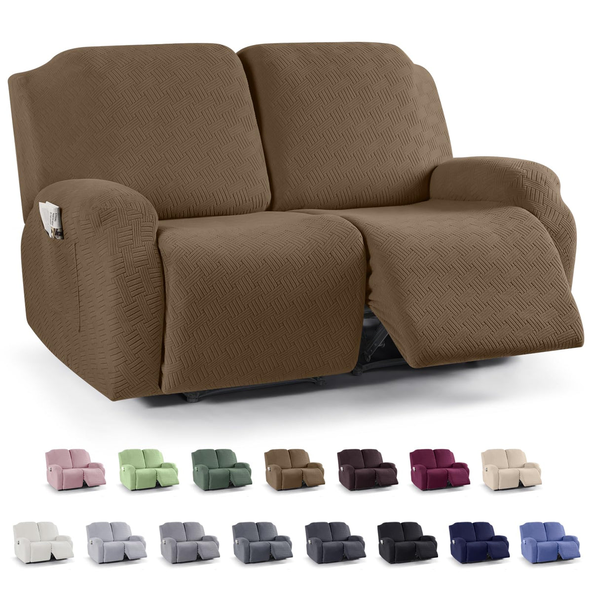 KinCam Recliner Sofa Covers, Stretch Reclining Cover, Dark Gray