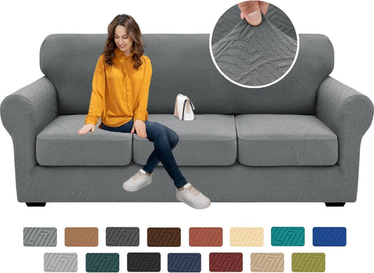 XINEAGE 4-Piece Stretch Sofa Cover, Washable Couch Covers for Dog