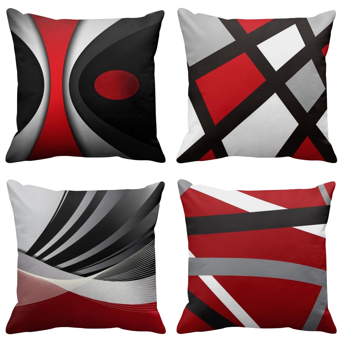 Emvency Throw Pillow Covers Set of 4, 18 x 18 Inch, Bold Stripes
