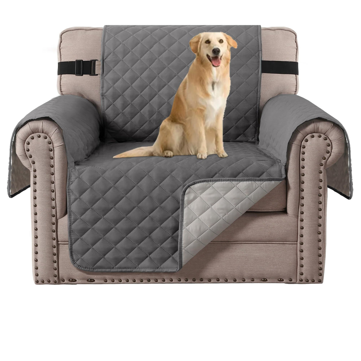 H.VERSAILTEX Reversible Couch Cover for 3 Cushion Cover Pet Friendly Sofa Cover for Dog Washable Furniture Protector Water Resistant Slipcover with Non Slip Elastic Strap(Sofa, Ivory/Beige)
