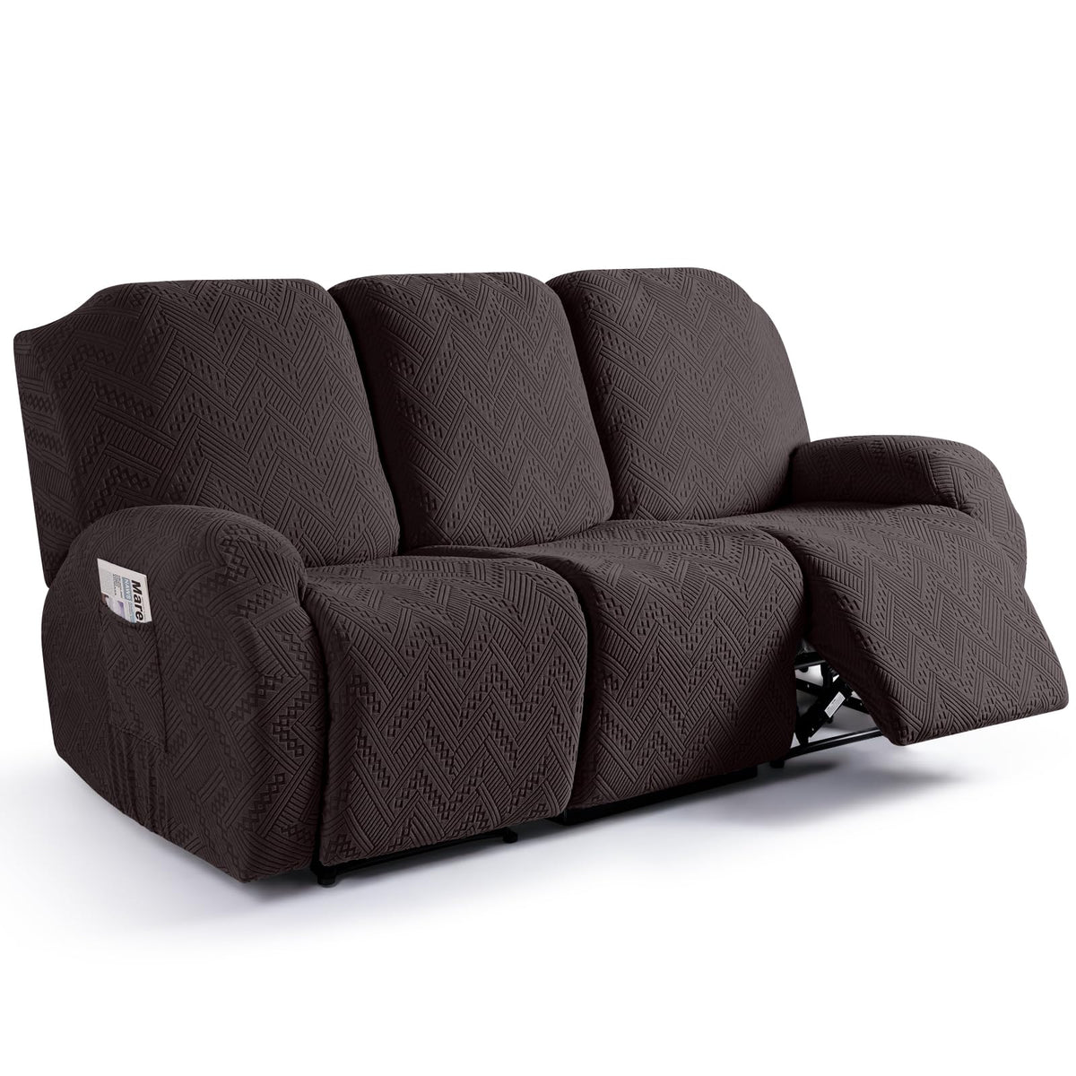 Ruaozz Recliner Couch Covers, Soft Stretch Sofa Slipcover, Chocolate