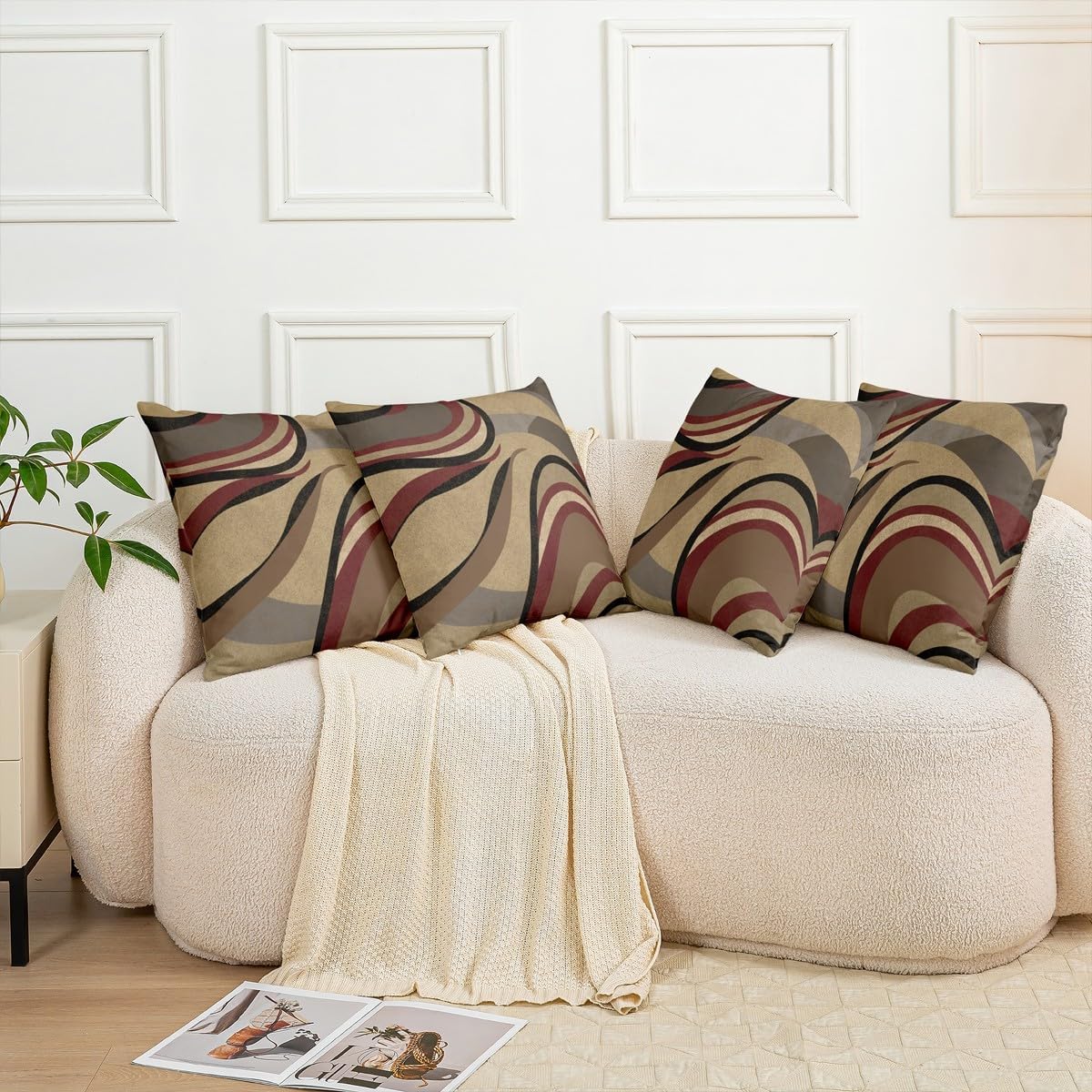 Feelyou Throw Geometric Square Pillow Covers 18x18 Inches