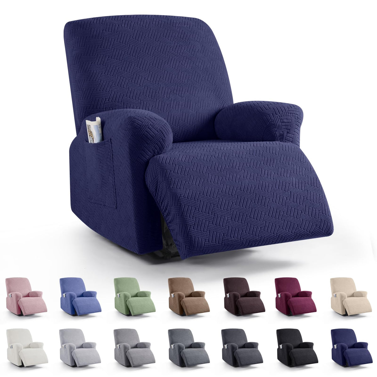 KinCam Recliner Sofa Covers, Stretch Reclining Cover, Dark Gray