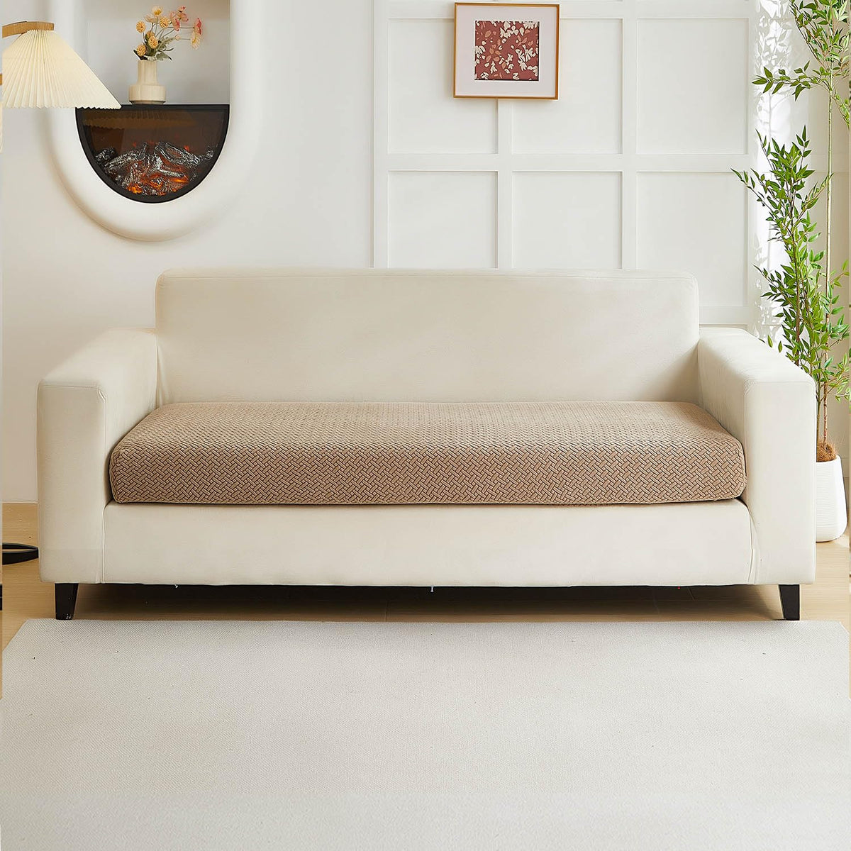 Sofa Covers Couch Covers for Sofa Pet Friendly Couch Cushion Covers Universal Sofa Covers Washable Stretch Slipcovers for Sectional Sofa (Texture Light Gray,Large Single Seat Cover)
