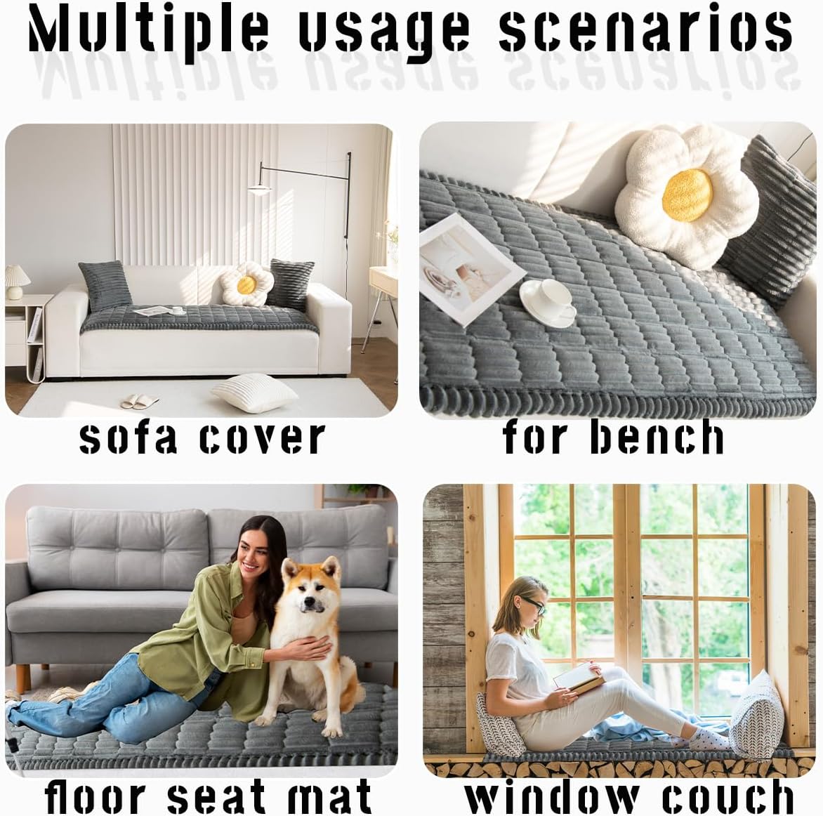 Mitid Sofa Cover Fuzzy Couch Covers for Pet, Couch Covers for Dogs Cats